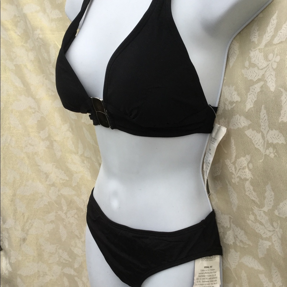 NWT 2Bamboo sz S/M 32-34 B/C black adjustable ties - Picture 6 of 6